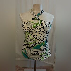 Jantzen floral halter Tankini swim top size 12